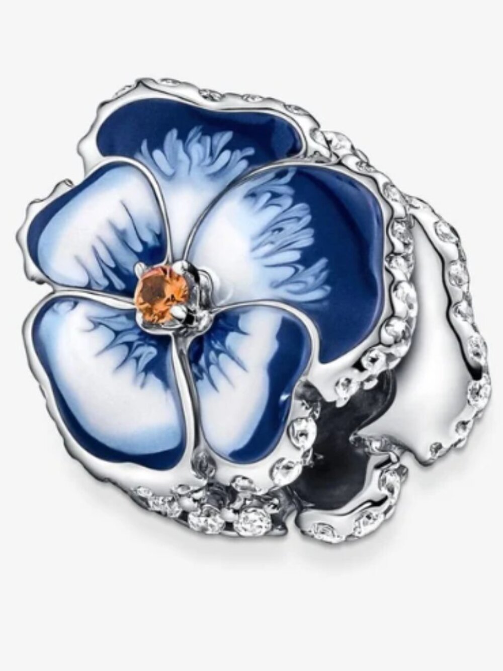 Pandora Blue Pansy Flower Charm 790777C02